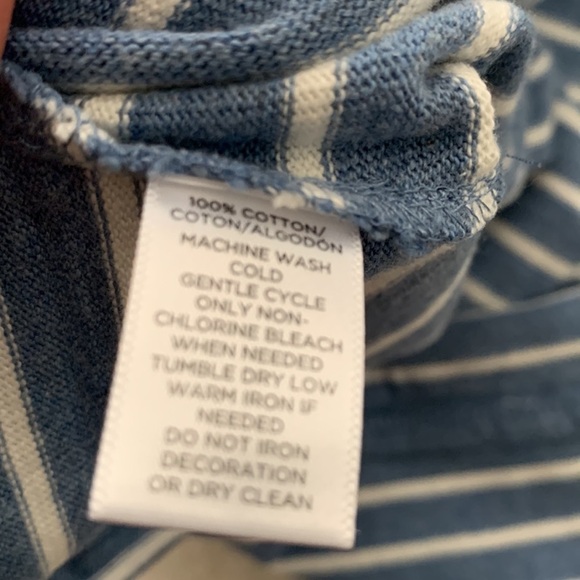 NWT LOFT Striped Side Tie Top  knit blue white‎ size XS - Picture 8 of 9